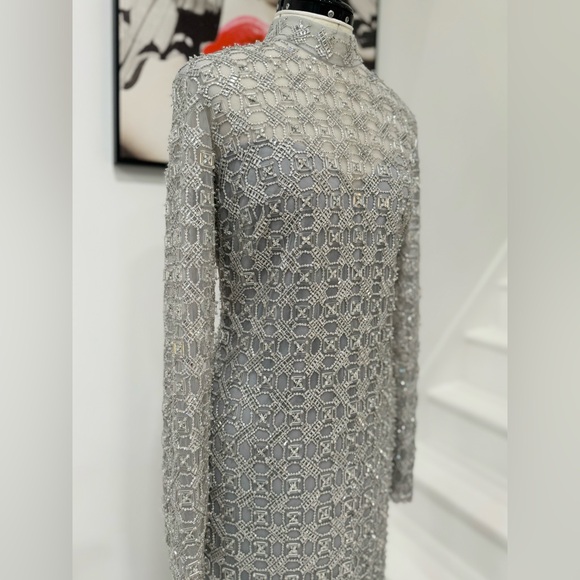 Georges Hobeika Beaded Tulle Shirt Flared Gown Maxi Dress - Picture 8 of 15